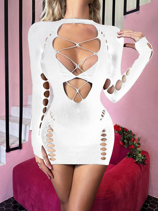 Sweetkama Fishnet Bodysuit Mesh Teddy Sexy Lingerie Dress