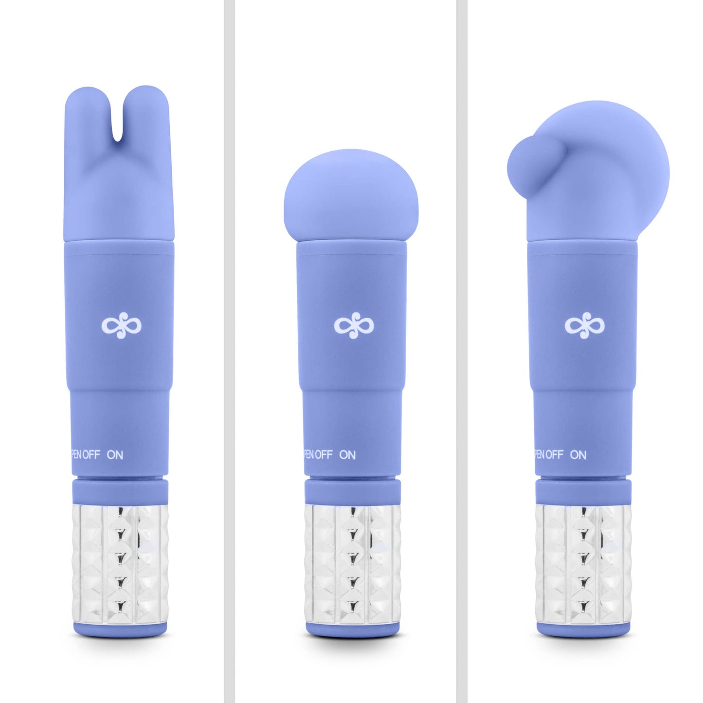 Rose Revitalize - 4" Silicone Mini Vibrator - 3 Attachments
