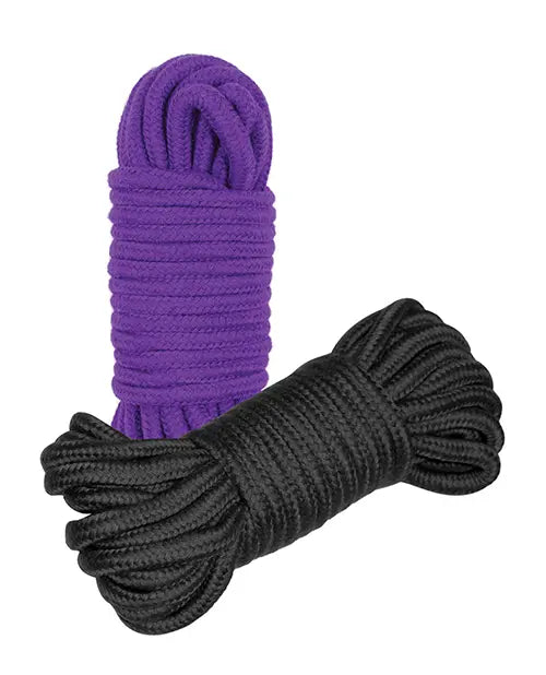 Cotton Shibari Bondage Rope 2 pack Black/Purple - eld PLB87002