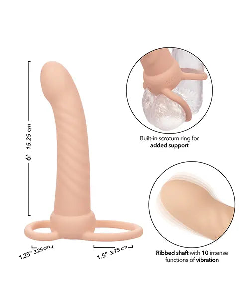 Performance Maxx Rechargeable Ribbed Dual Penetrator Ivory - eld SE1634-10
