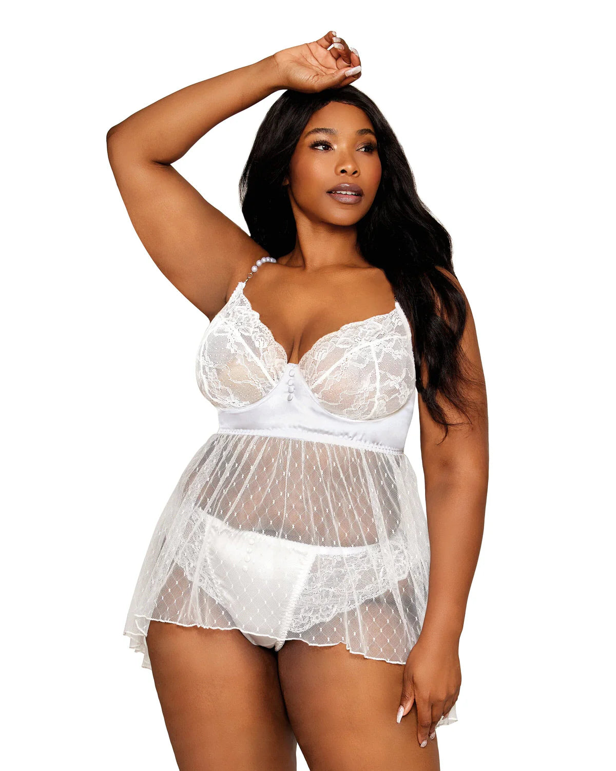 DG Diamond Mesh Babydoll & Panty Set - 13259X