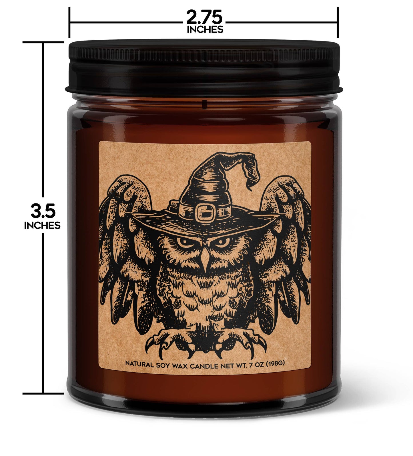 Witchy Owl Halloween Soy Candle - Owl and Witches Hat