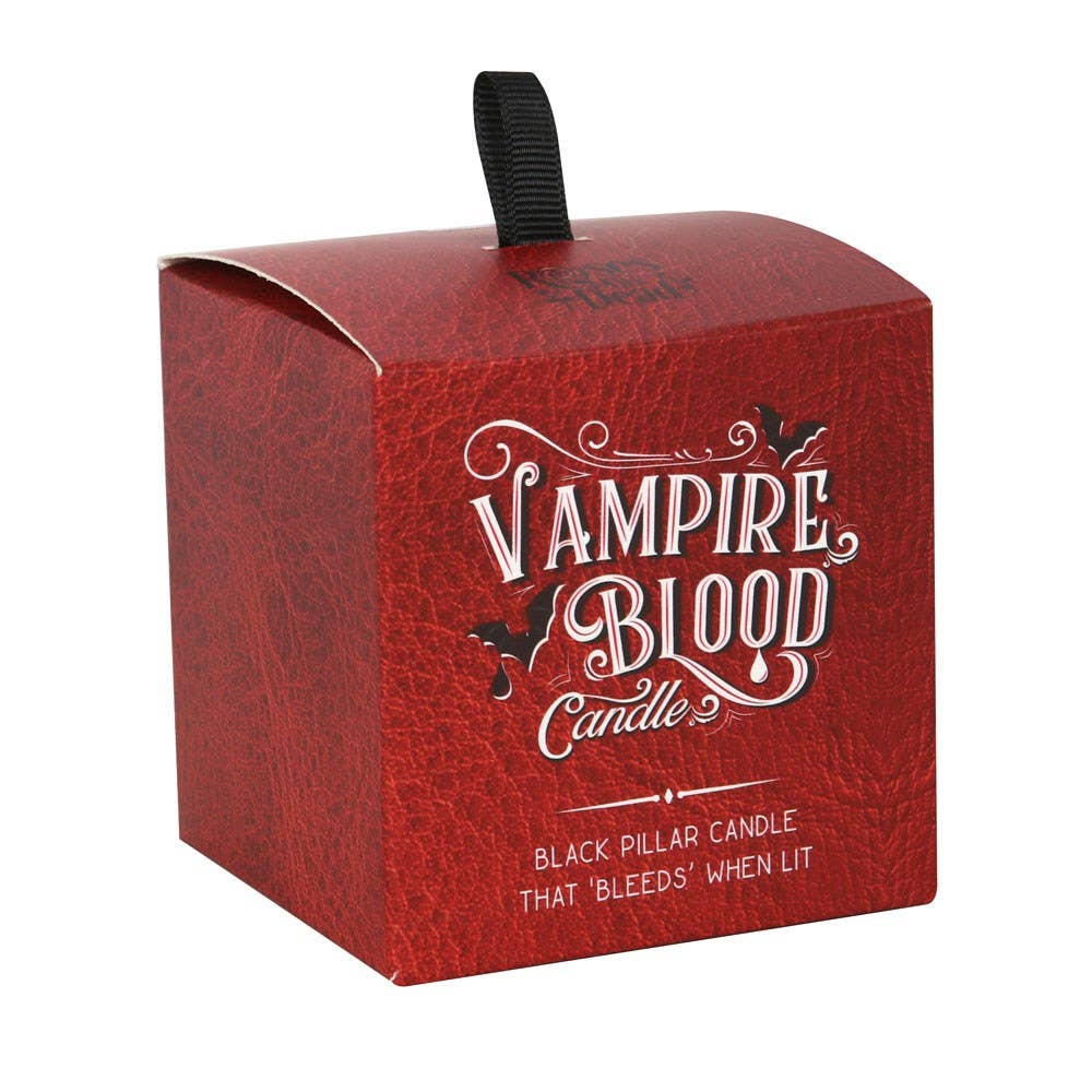 Small Gothic Vampire Blood Halloween Pillar Candle