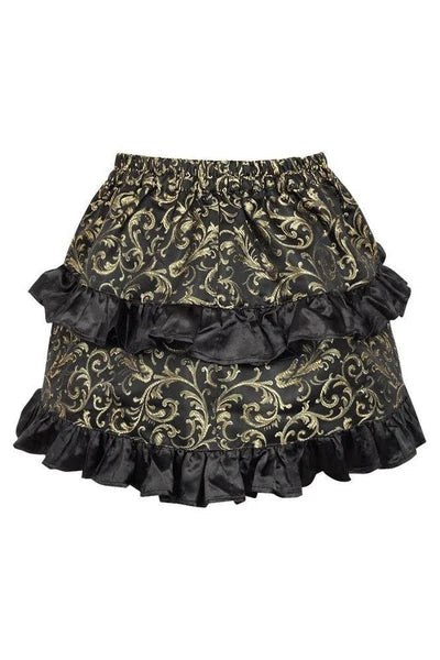 Gold/Black Brocade Ruched Bustle Skirt - dc ACC-250