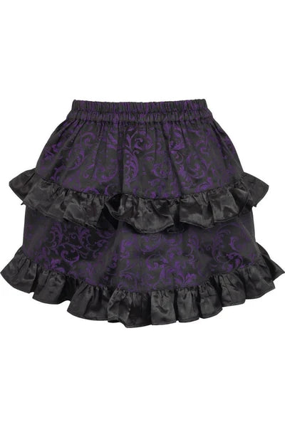 Purple/Black Brocade Ruched Bustle Skirt - dc ACC-252