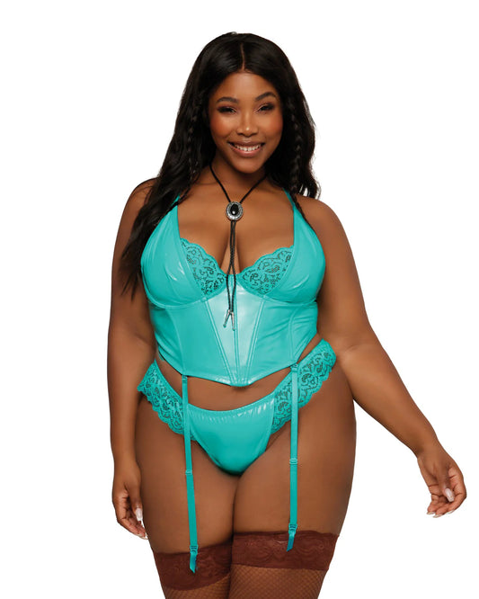 DG Vinyl Bustier and G - String Set - 12982X