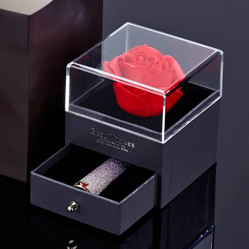 Valentine Gift  Luxury Delicate Soap Rose Jewelry Box