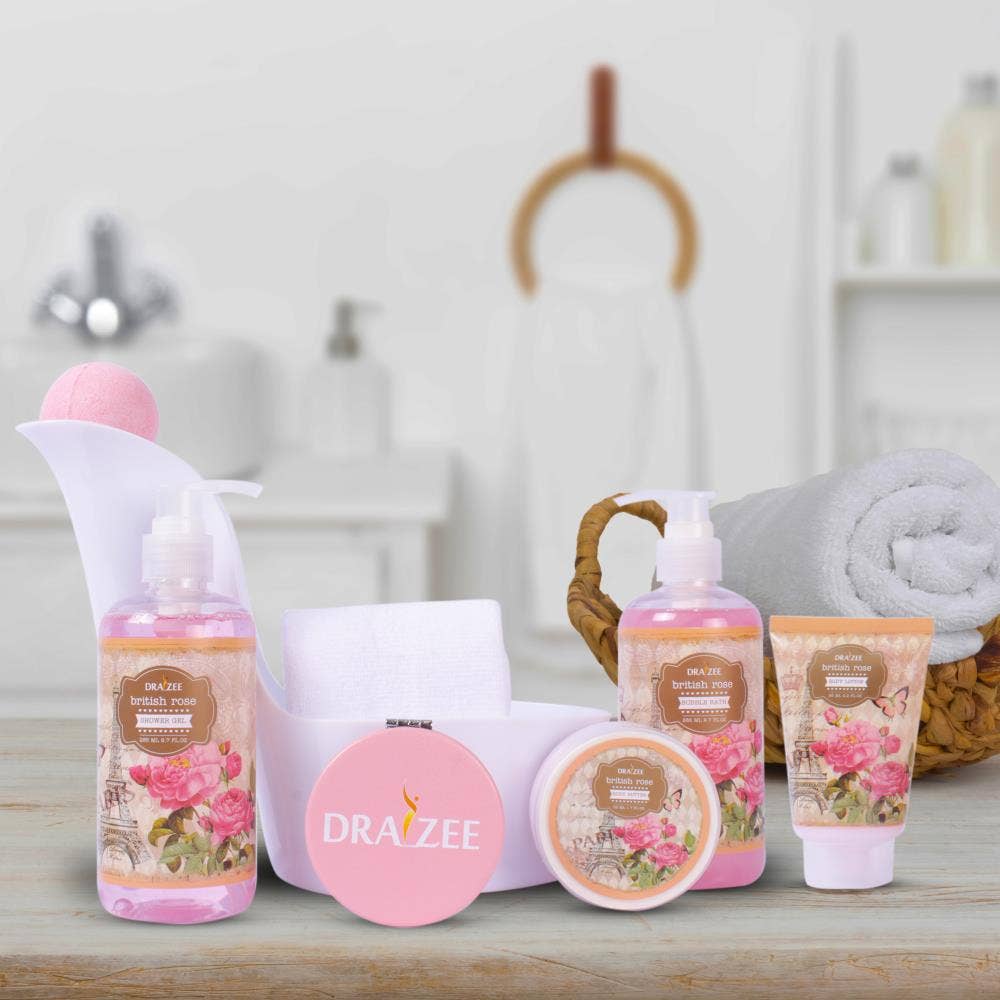 Mothers Day Gift Rose Scented Spa Set, 8 Pc Gift for Women