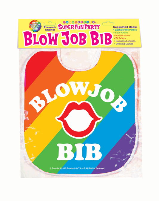 Blow Job Bib- Novelty Gag Gift -Rainbow