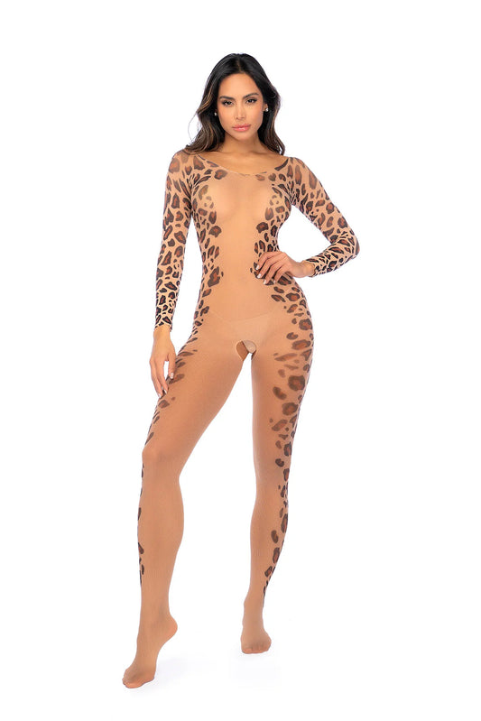 Map Long Sleeved Mesh Bodysuit - 1143