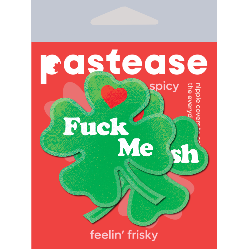'Fuck Me, I'm Irish' Green Four Leaf Clover Nipple Pasties