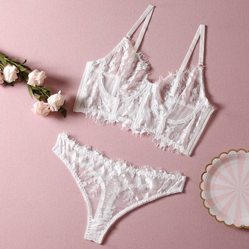 Fishbone Lace Camisole Panty Set