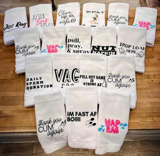 SEX TOWEL - NAUGHTY TOWEL - CUM RAG - AFTER DARK - GAG GIFT