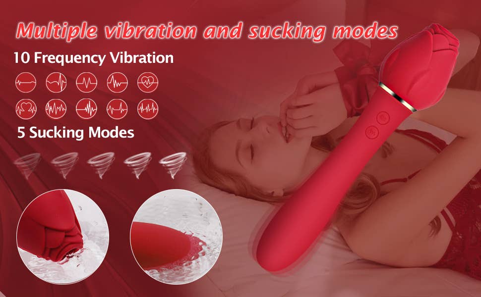 Rose sucking vibrator sucking breast teasing female sex toys