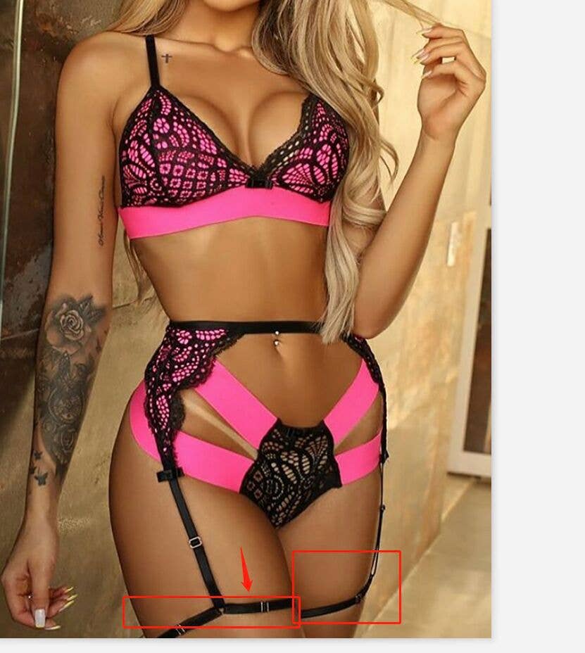 Sexy Eyelash Lace Stitching Underwear Suit