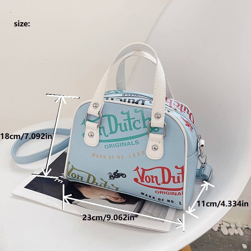 Contrasting printed handbag crossbody
