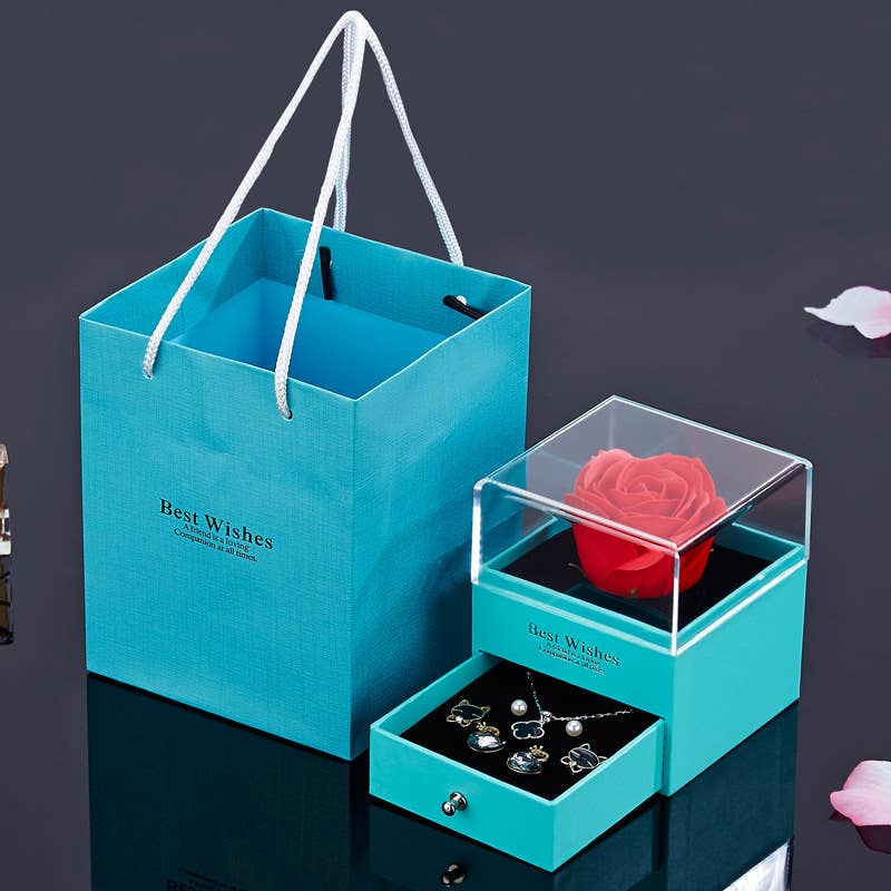 Valentine Gift  Luxury Delicate Soap Rose Jewelry Box