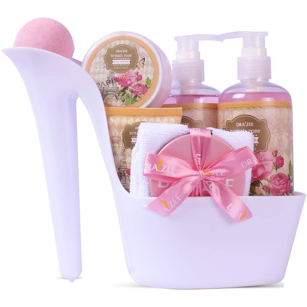 Mothers Day Gift Rose Scented Spa Set, 8 Pc Gift for Women