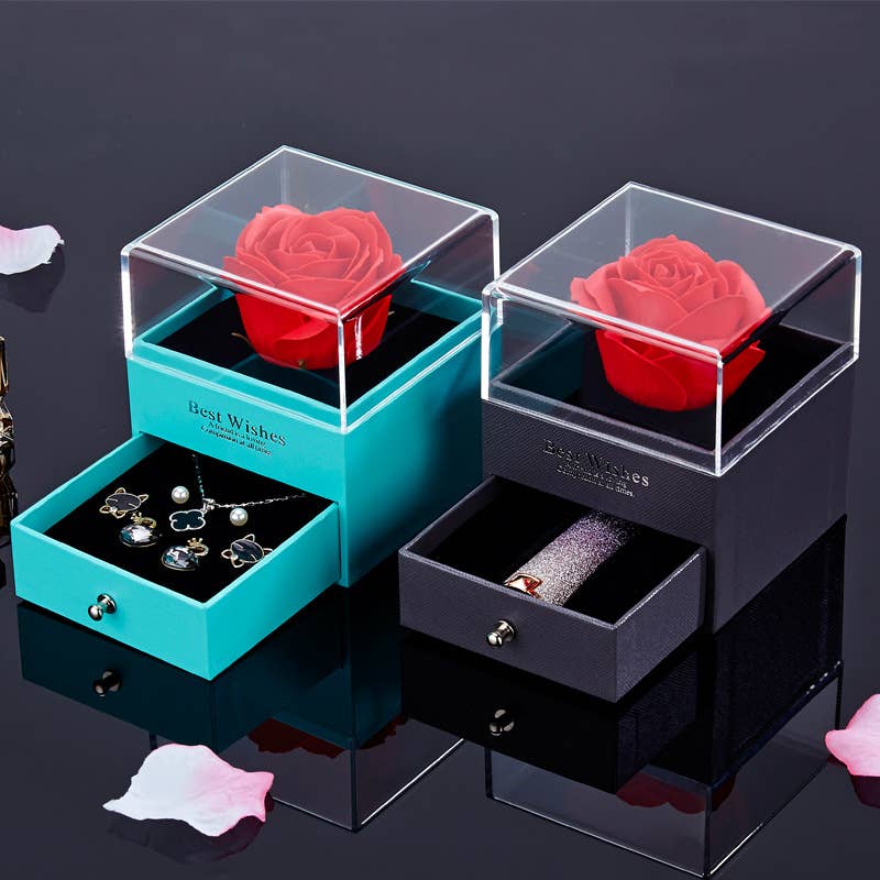 Valentine Gift  Luxury Delicate Soap Rose Jewelry Box