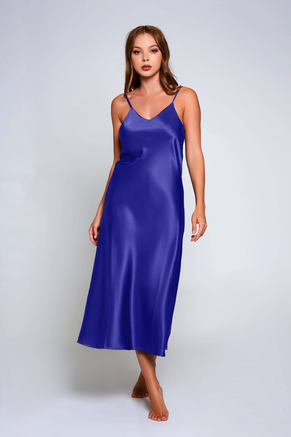 Best Seller-Saphire, Black Victoria Long V-Neck Dress