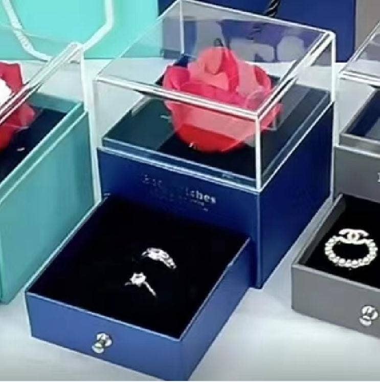 Valentine Gift  Luxury Delicate Soap Rose Jewelry Box