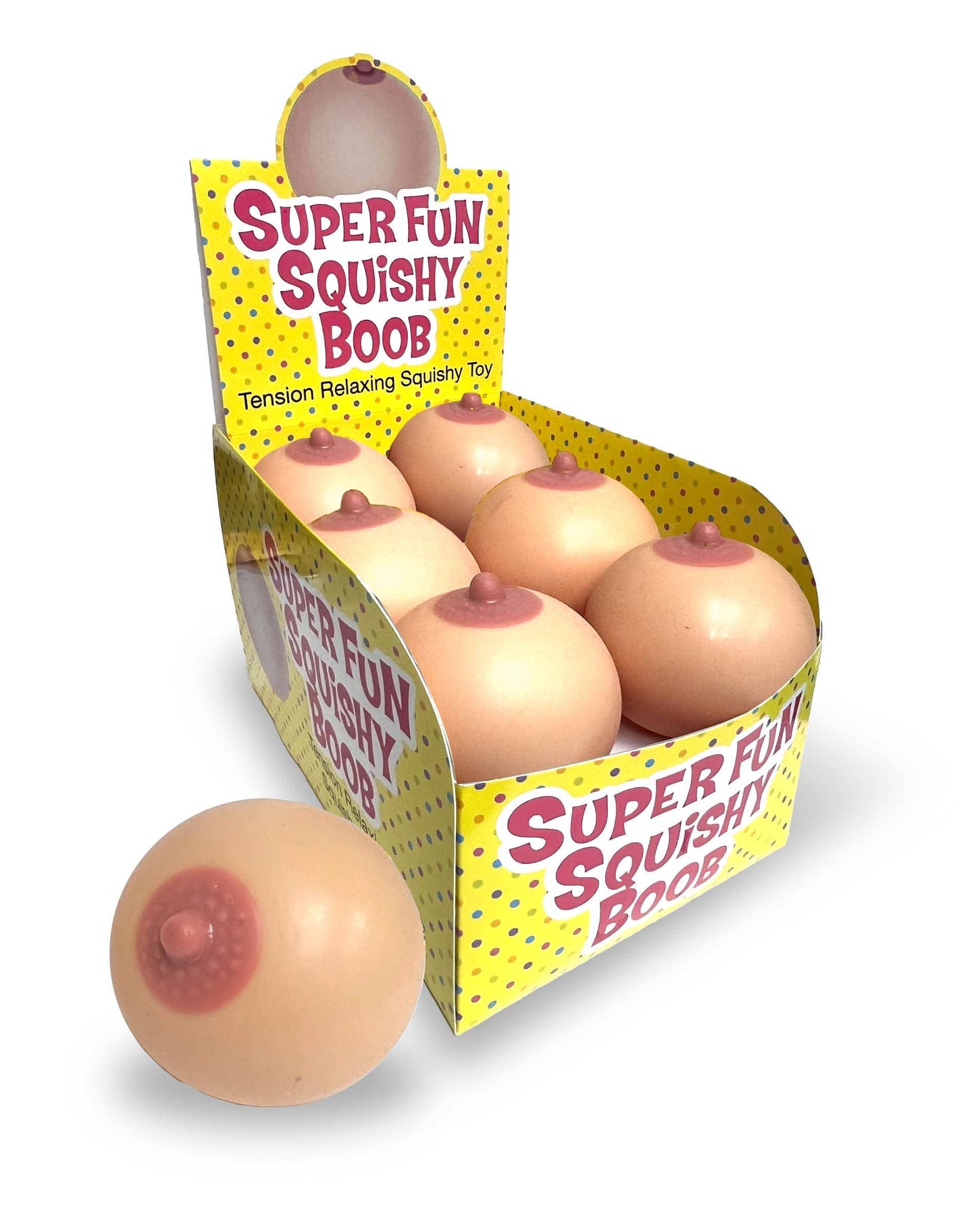 Super Fun Stress Squishy Boobie Display of 12