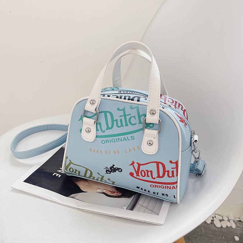 Contrasting printed handbag crossbody