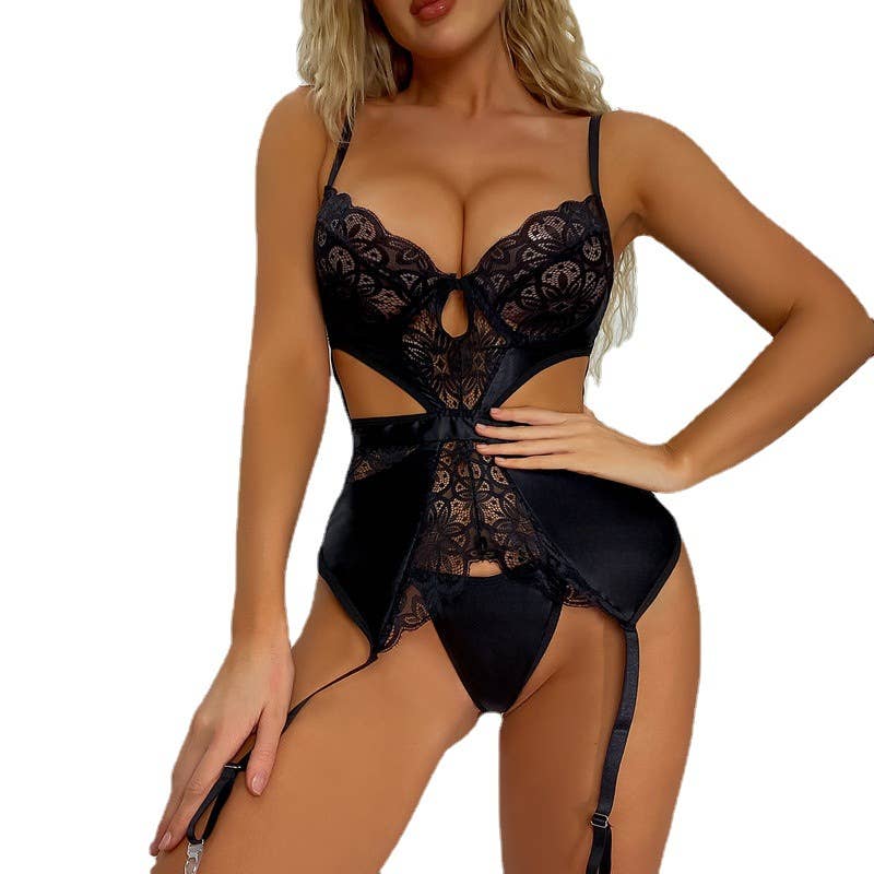 Sexy Lace Jumpsuit Bra Set