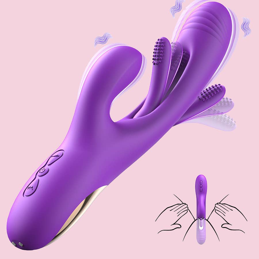 Hollow-out sucking and slapping vibrator