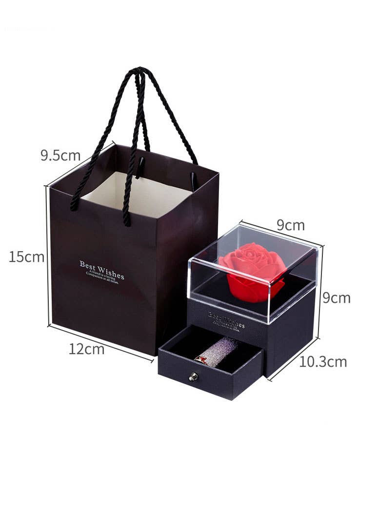 Valentine Gift  Luxury Delicate Soap Rose Jewelry Box