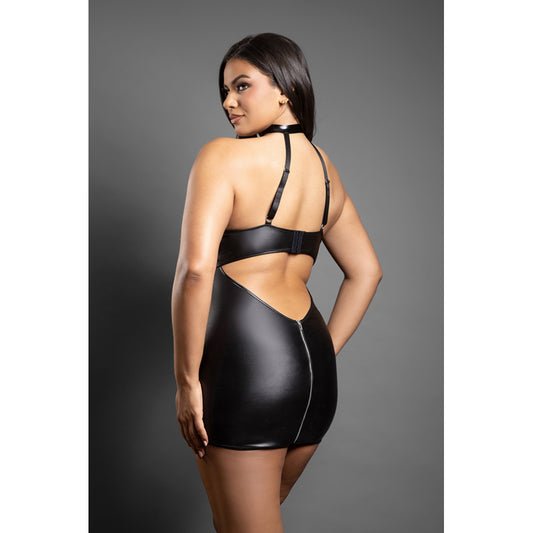 Queen Size Zipper Chemise - nt 2532BLK