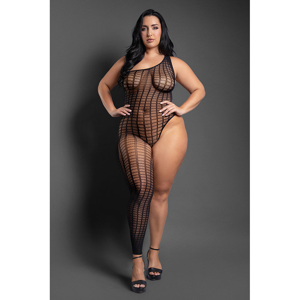 Queen Size Killin' It Asymmetrical Bodystocking - nt SF1019