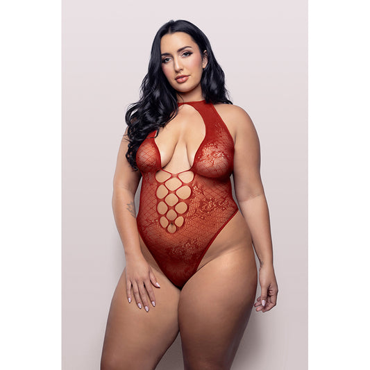 Queen Size Just Kissed Halter Teddy - nt V822