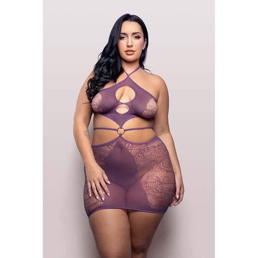 Queen Size Focus On Me Halter Dress - nt V824