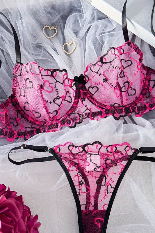 Heart Lace Lingerie Set