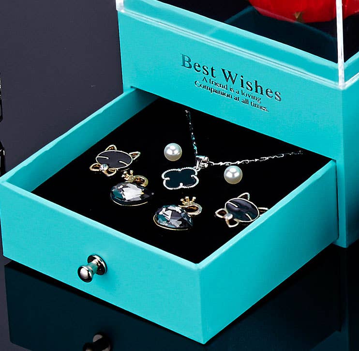 Valentine Gift  Luxury Delicate Soap Rose Jewelry Box