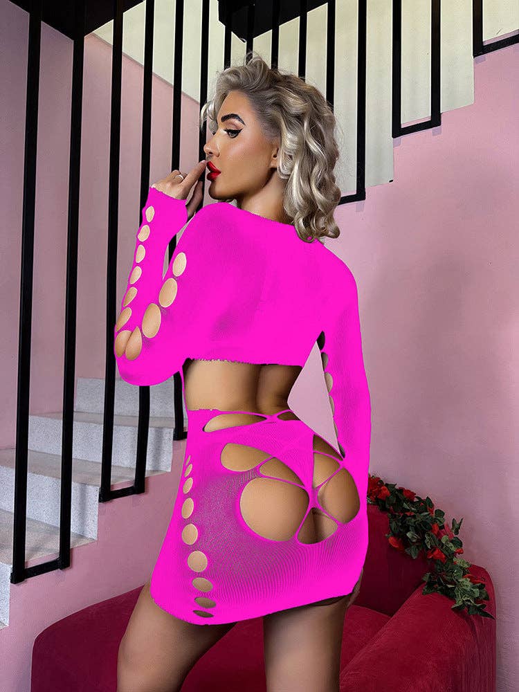 Sweetkama Fishnet Bodysuit Mesh Teddy Sexy Lingerie Dress