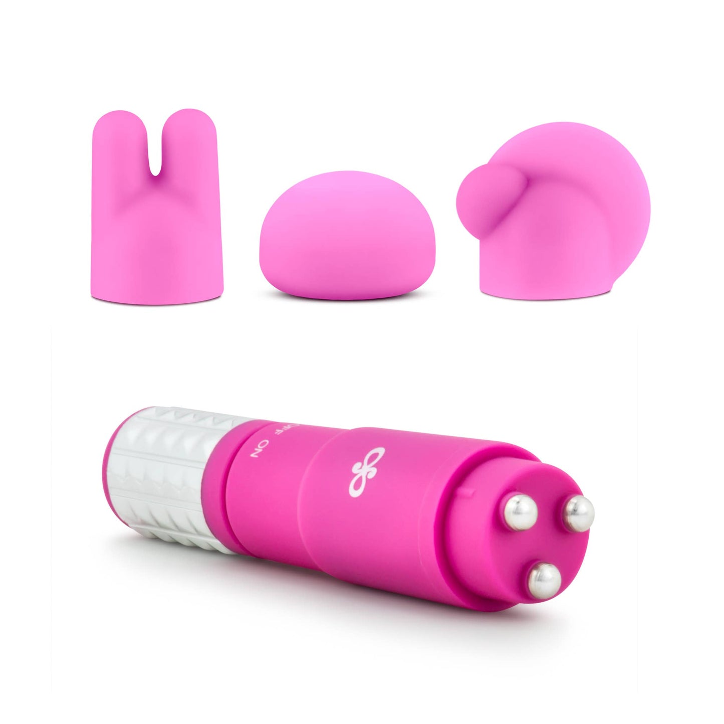Rose Revitalize - 4" Silicone Mini Vibrator - 3 Attachments