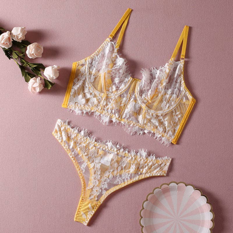 Fishbone Lace Camisole Panty Set
