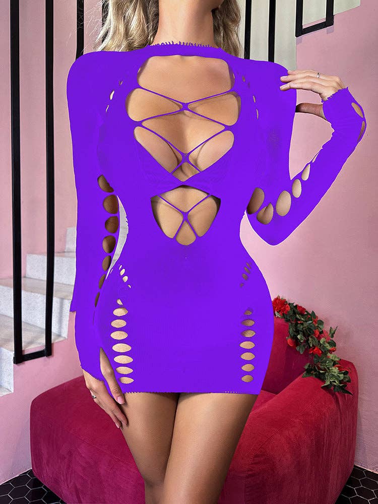 Sweetkama Fishnet Bodysuit Mesh Teddy Sexy Lingerie Dress