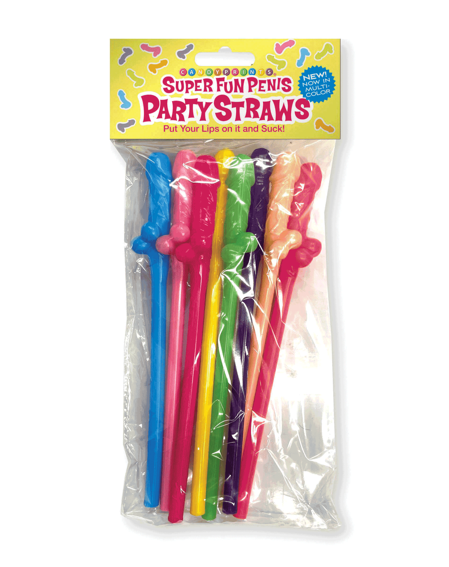 Super Fun Penis Straws -Multicolor 8 pack