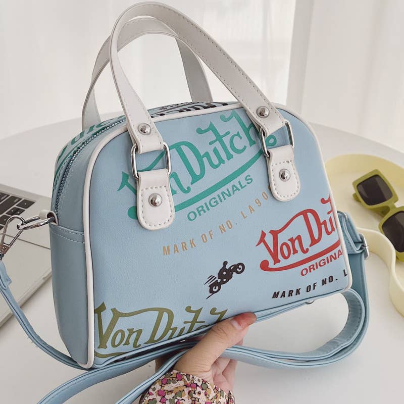 Contrasting printed handbag crossbody