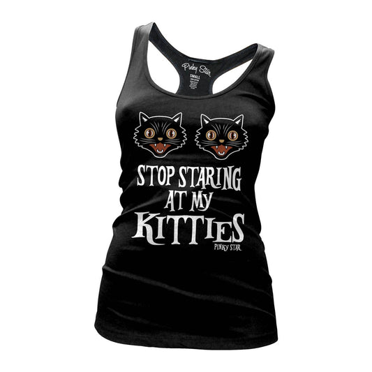 PS1436R-BLACK MULTI | Stop Staring At My Kitties | W's Tank