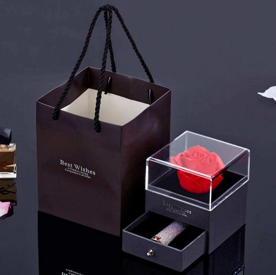 Valentine Gift  Luxury Delicate Soap Rose Jewelry Box