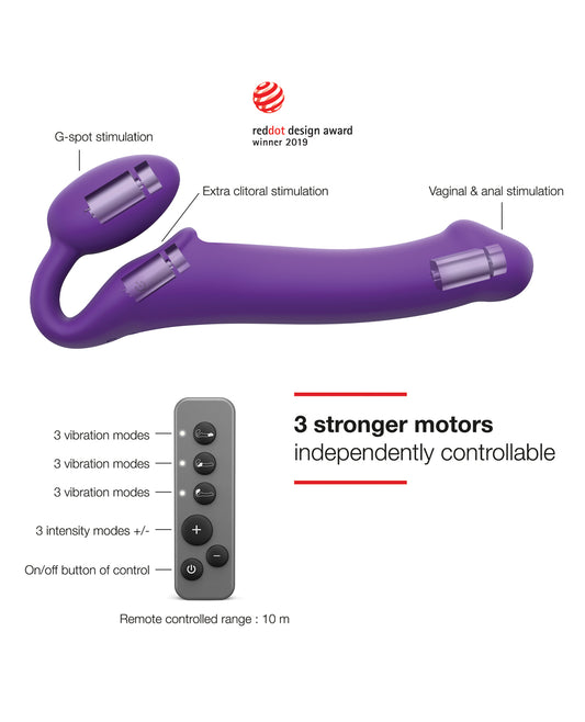 Vibrating Bendable Strapless Strap On Medium Purple - eld LP6013922
