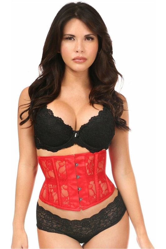 Lavish Red Sheer Lace Waist Cincher Corset LV-539-5X