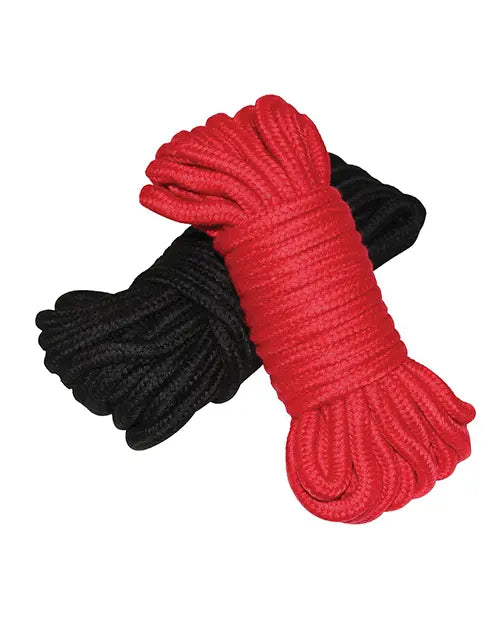 Cotton Shibari Bondage Rope 2 pack Black/Red - eld PLB87001