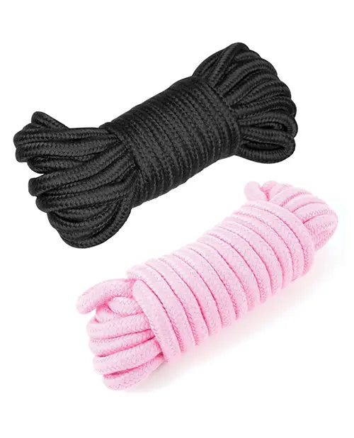 Cotton Shibari Bondage Rope 2 pack Black/Pink - eld PLB87005