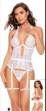 White Jeweled Underwire Bustier ESC40713