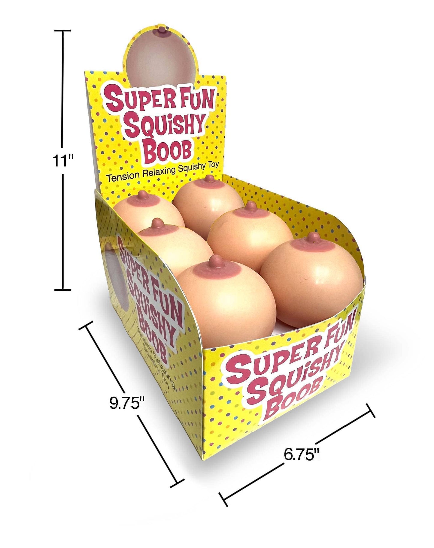Super Fun Stress Squishy Boobie Display of 12